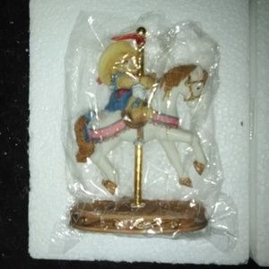 Cherished teddies girl ridding horse carousel fig